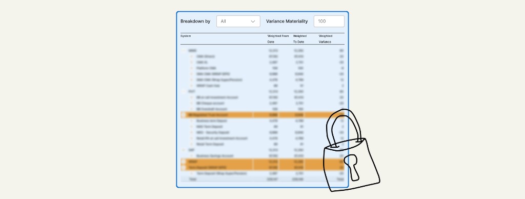 Frozen snapshot of a report table with filters intact
